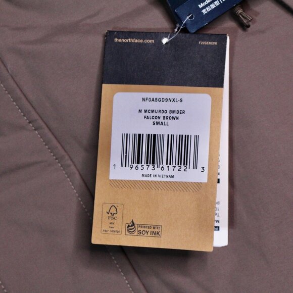 The North Face Mens Mcmurdo Bomber 600-Down Insulated Winter Jacket Falcon Brown - Picture 15 of 16